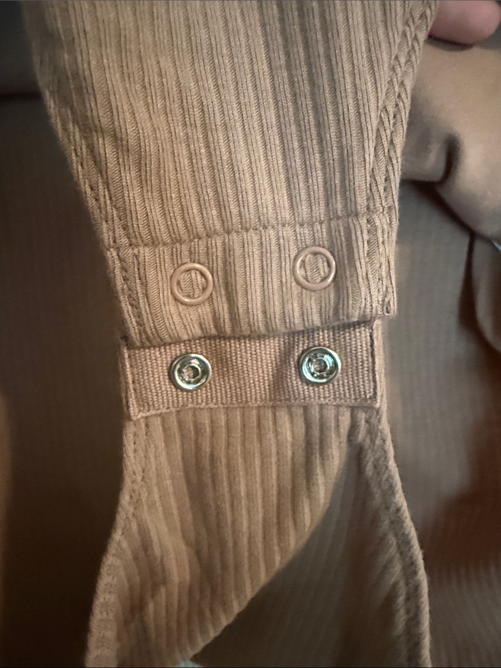 Old Navy Ribbed Square-Neck Long Sleeve Bodysuit - Camel/Tan - Picture 2 of 5